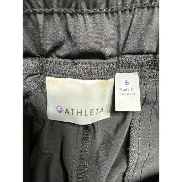 Athleta La Viva Capri Black Pants Womens Sz 6 *964585 Hiking Travel Lightweight - Picture 7 of 9